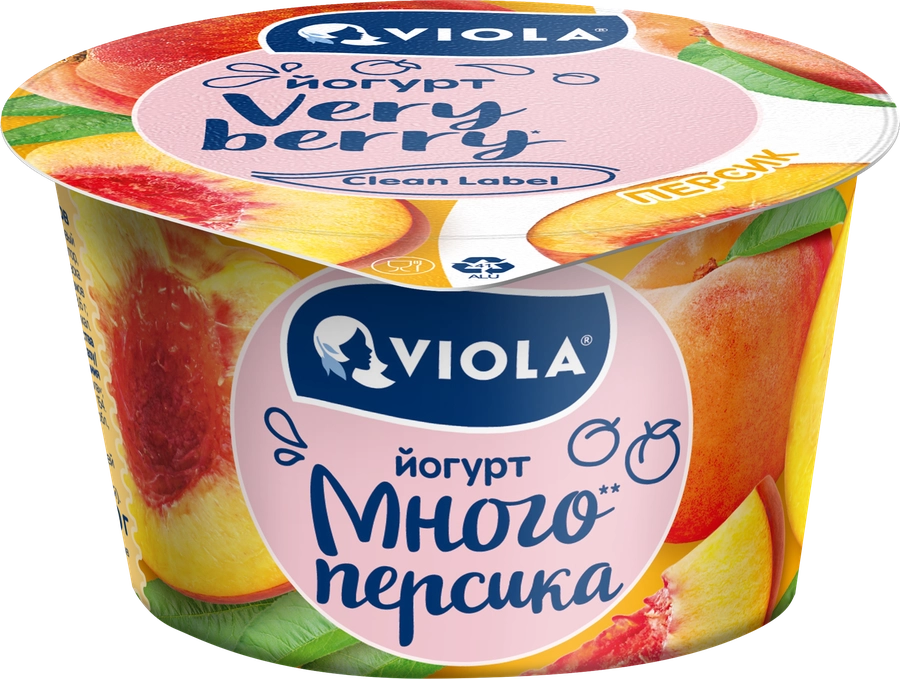 Йогурт VIOLA Very Berry с персиком 2,6%, без змж, 180г