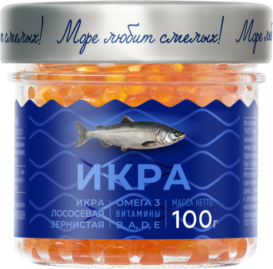 Икра лососевая ПУТИНА зернистая, 100г