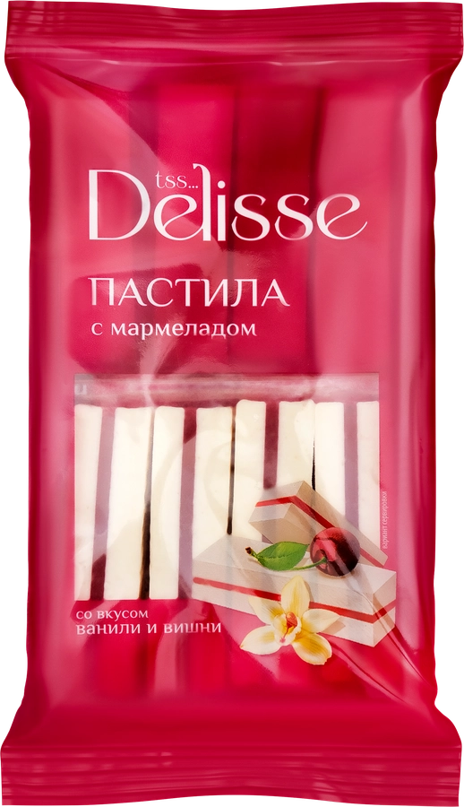 Пастила DELISSE с мармеладом со вкусом ванили и вишни, 255г