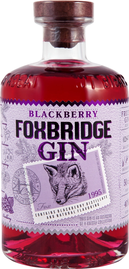 Джин FOXBRIDGE Blackberry дистиллированный 40%, 0.5л