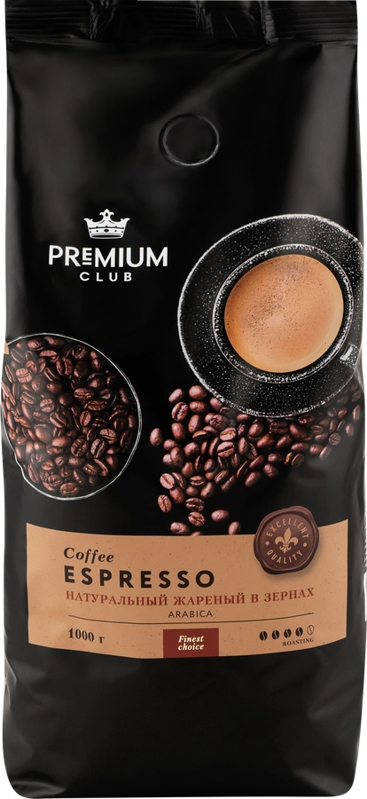 Кофе зерновой PREMIUM CLUB Espresso, 1кг