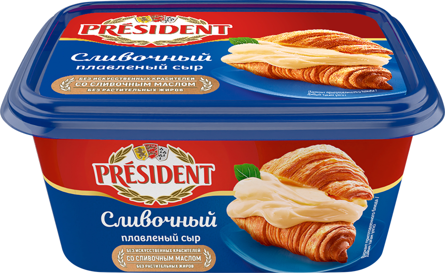 Сыр плавленый PRESIDENT Сливочный 45%, без змж, 400г
