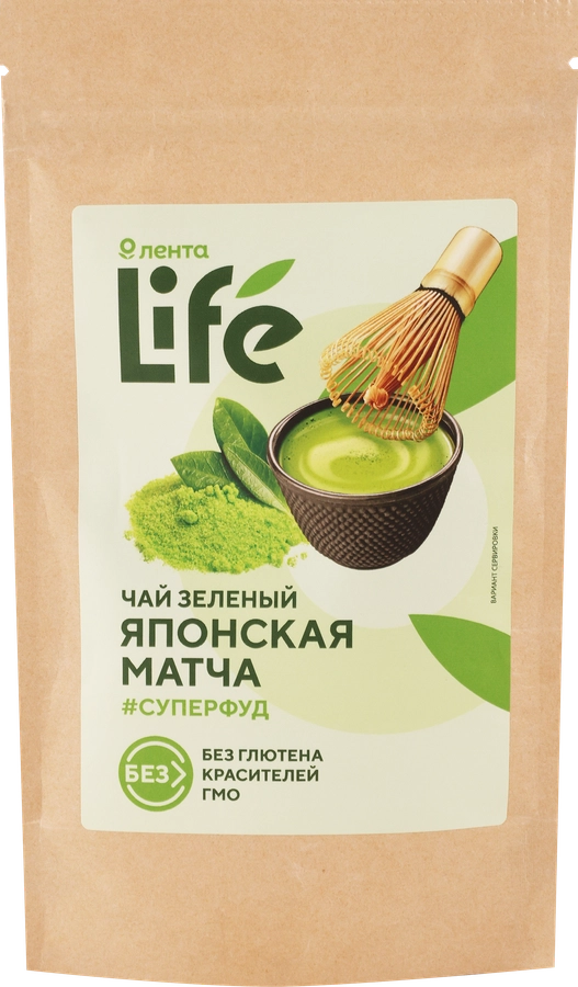 Чай зеленый ЛЕНТА LIFE Японская матча Премиум, порошковый, 40г