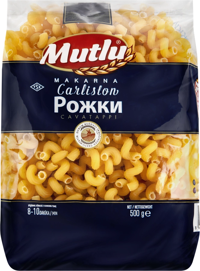 Макароны MUTLU Cavatappi, рожки, 500г