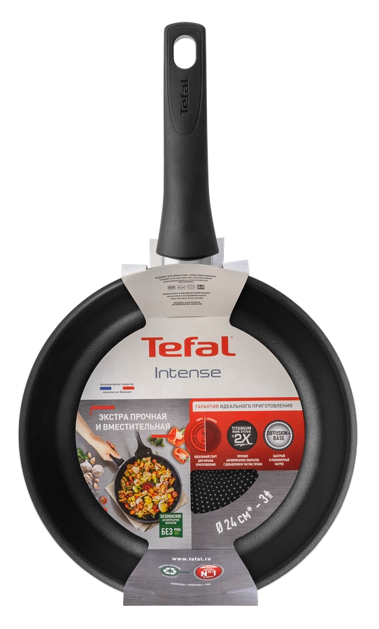 Сковорода TEFAL Intense 24см, антипригарное покрытие штампованный алюминий Арт. 04219124