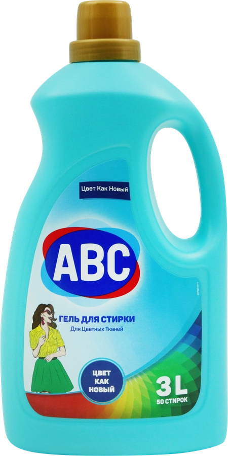 Средство для стирки цветного белья ABC, 3л