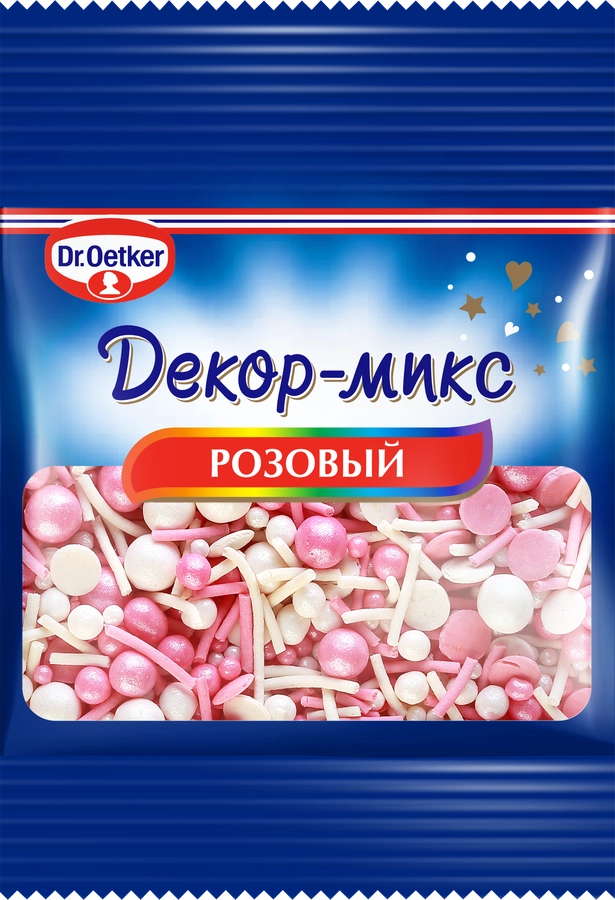 Посыпка кондитерская DR.OETKER Декор-микс розовый, 10г