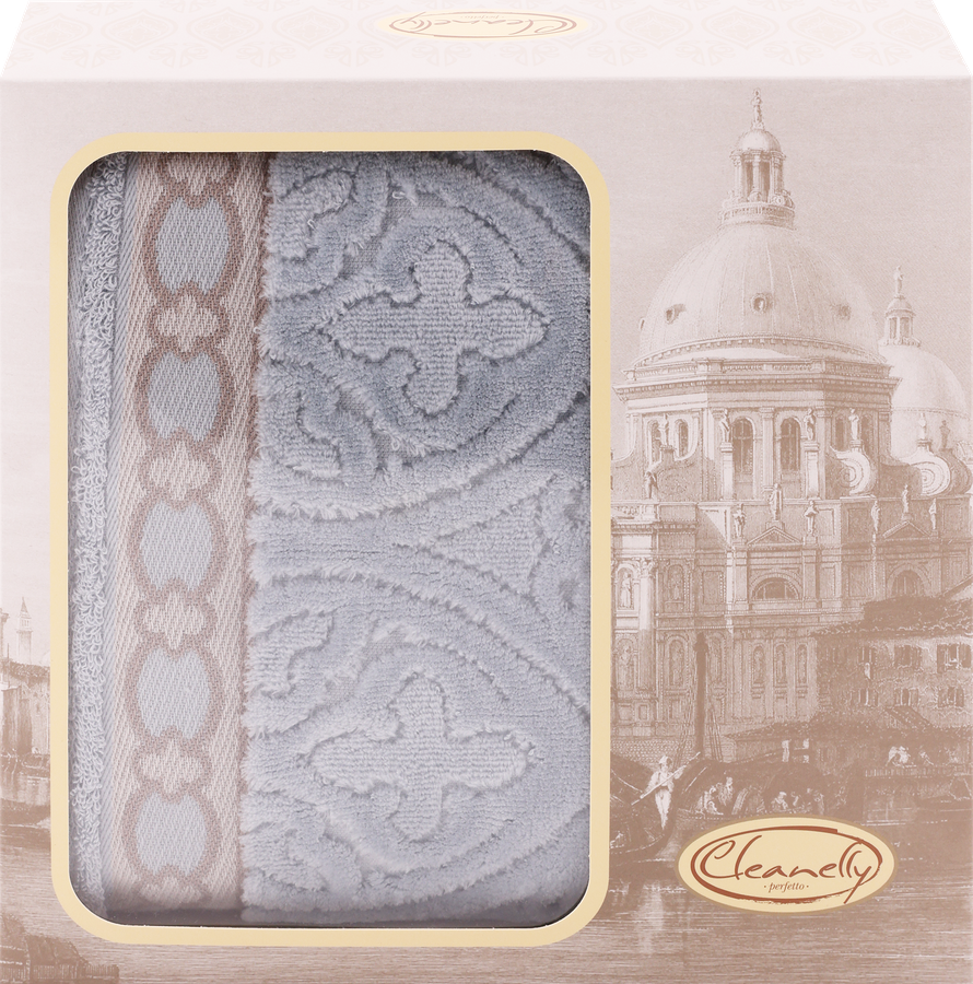 Полотенце махровое CLEANELLY PERFETTO Motivi veneziani 70х130см, с 
велюровым бордюром, Арт. ПЦС-3501-3692 (2808), предпросмотр