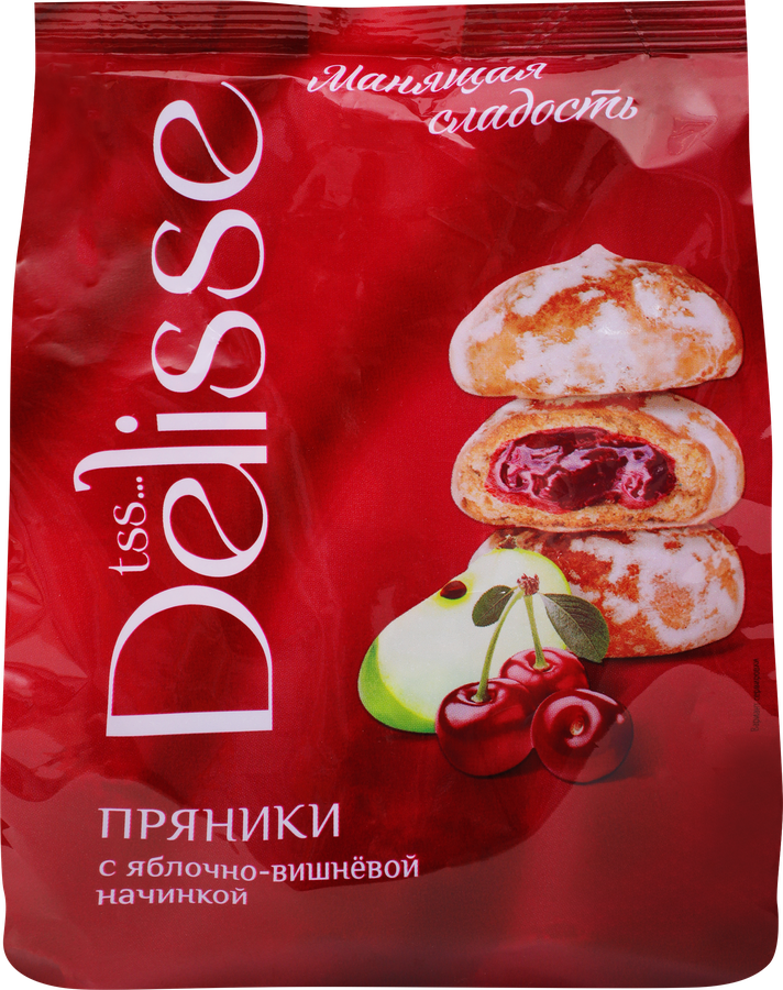 Пряники DELISSE с яблочно-вишневой начинкой, 300г