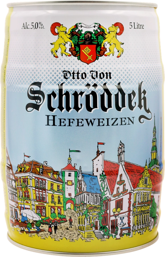 Пиво светлое OTTO VON SCHRODDER Hefeweizen пшеничное нефильтрованное пастеризованное 5%, 5л