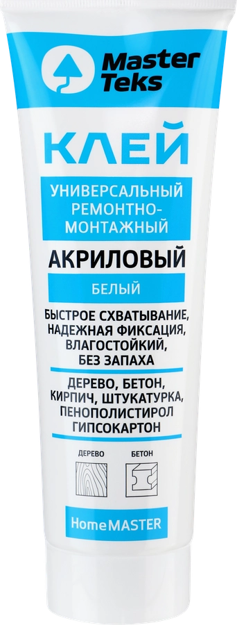 Клей ремонтно-монтажный MASTERTEKS HomeMaster, акриловый, универсальный, белый Арт. 9752926 400г