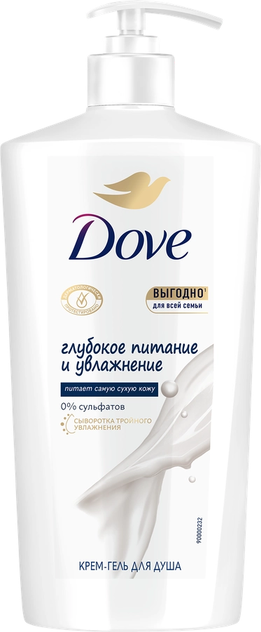 Крем-гель для душа DOVE Для всей семьи Глубокое питание и увлажнение, 610мл