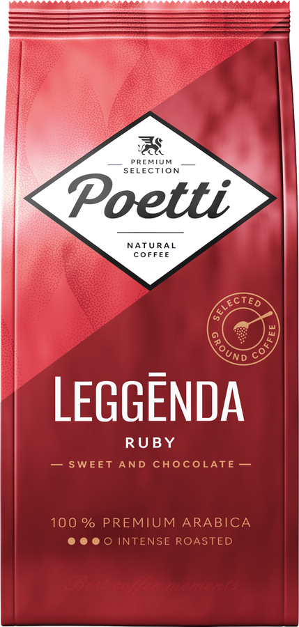 Кофе молотый POETTI Leggenda Ruby натуральный жареный, 250г