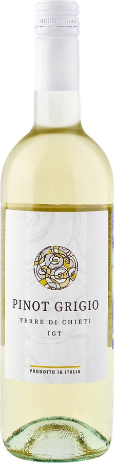 Вино TERRE DI CHIETI PINOT GRIGIO сортовое ординарное белое сухое, 0.75л