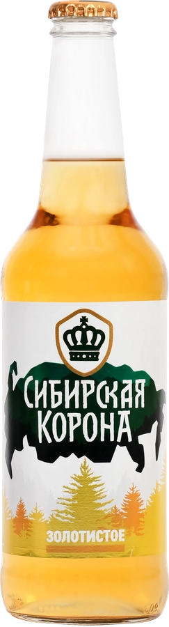 Пиво светлое СИБИРСКАЯ КОРОНА Золотистое пастеризованное 4,2%, 0.45л