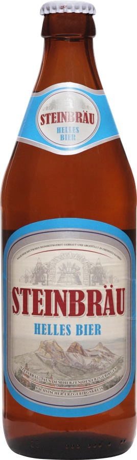 Пиво светлое STEINBRAU Helles фильтрованное пастеризованное 5,2%, 0.5л