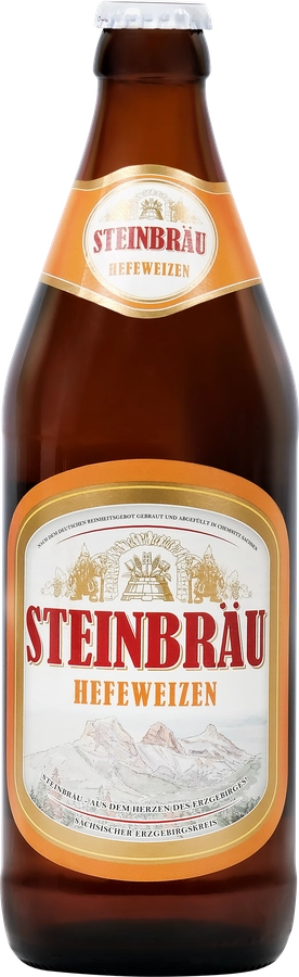 Пиво светлое STEINBRAU Hefeweizen нефильтрованное пастеризованное 5,2%, 0.5л