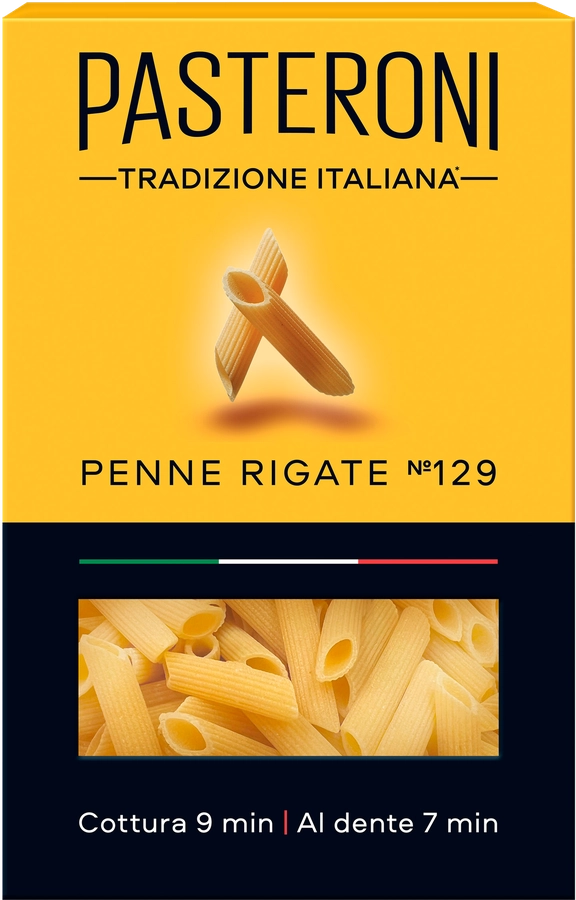 Макароны PASTERONI Penne rigate №129 группа А, 400г