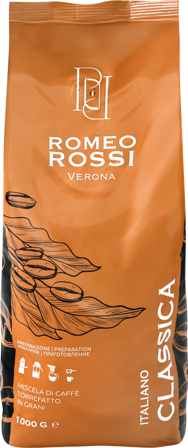 Кофе зерновой ROMEO ROSSI Classica натуральный жареный, 1кг