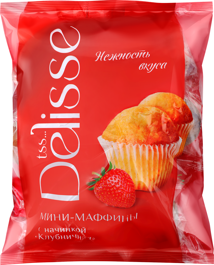 Маффины DELISSE Клубничные, 450г