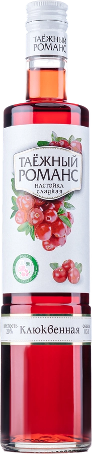 Настойка ТАЕЖНЫЙ РОМАНС Клюквенная 20%, сладкая, 0.5л