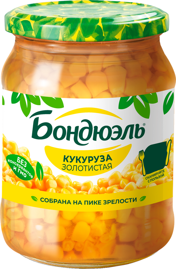 Кукуруза БОНДЮЭЛЬ сладкая в зернах, 500мл