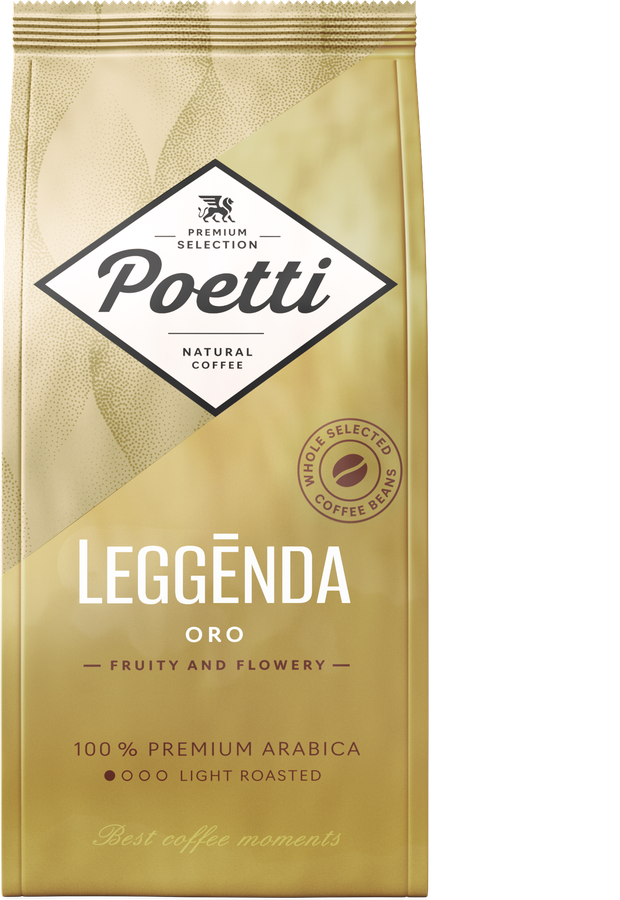 Кофе зерновой POETTI Leggenda Oro натуральный жареный, 250г