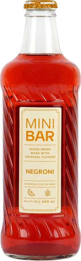 Напиток пивной MINI BAR Negroni со вкусом и ароматом грейпфрута и трав нефильтрованный пастеризованный 6%, 0.4л