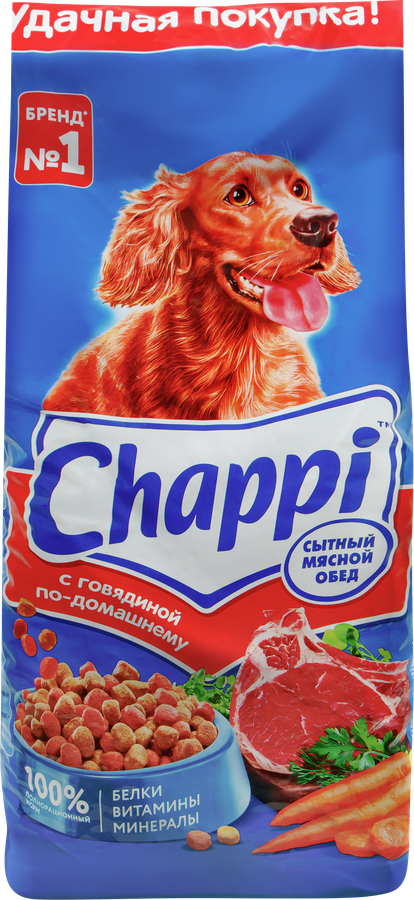 Корм сухой для взрослых собак CHAPPI Сытный мясной обед с говядиной, для всех пород, 15кг
