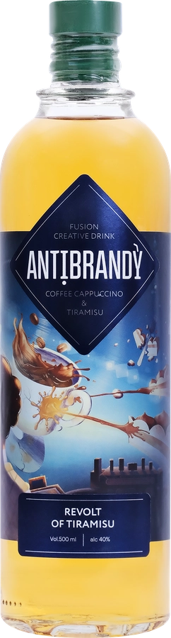 Напиток спиртной ANTIBRANDY Revolt of tiramisu на основе коньяка 40%, 0.5л