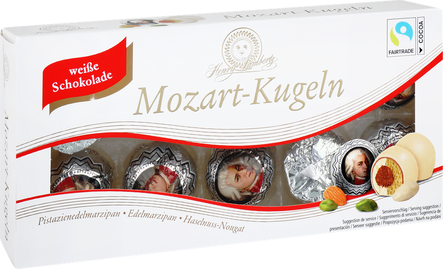 Конфеты шоколадные LAMBERTZ Mozart-Kugeln с марципановой начинкой, со вкусом фисташки, 200г, предпросмотр