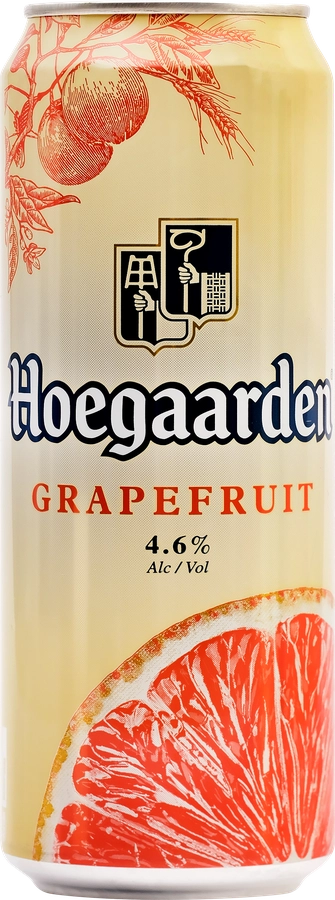 Напиток пивной HOEGAARDEN со вкусом грейпфрута нефильтрованный пастеризованный 4,6%, 0.45л