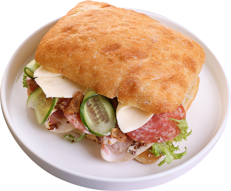 Брускетта ЛЕНТА FRESH с карбонадом, салями и горчичным соусом, 250г