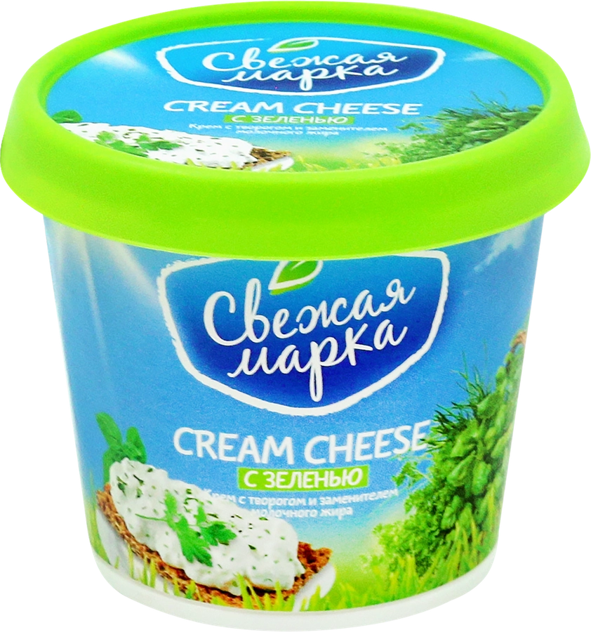 Крем СВЕЖАЯ МАРКА Cream Cheese с творогом c зеленью 55%, с змж, 140г