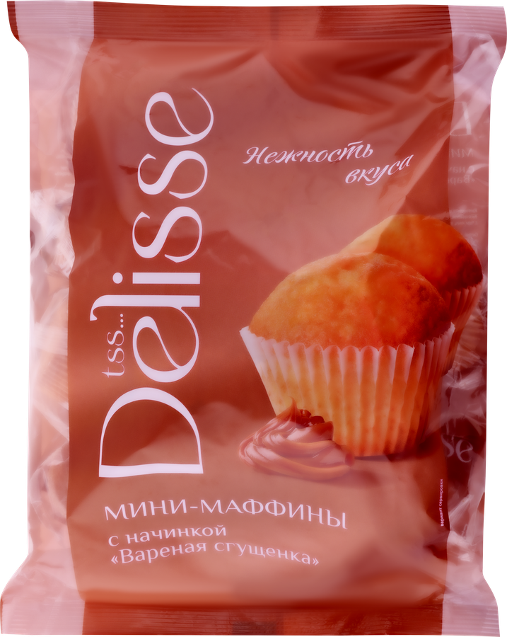 Мини-маффины DELISSE с вареной сгущенкой, 465г