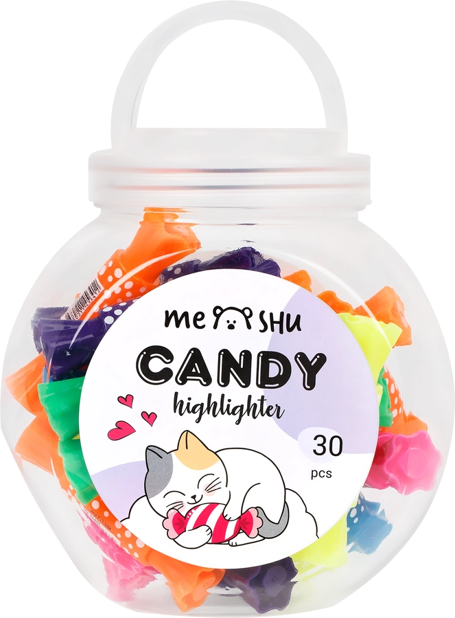 Текстовыделитель MESHU Candy двусторонний, мини, в ассортименте, Арт. MS_76429