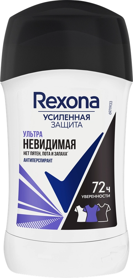 Антиперспирант-стик женский REXONA Ультраневидимая, 40мл