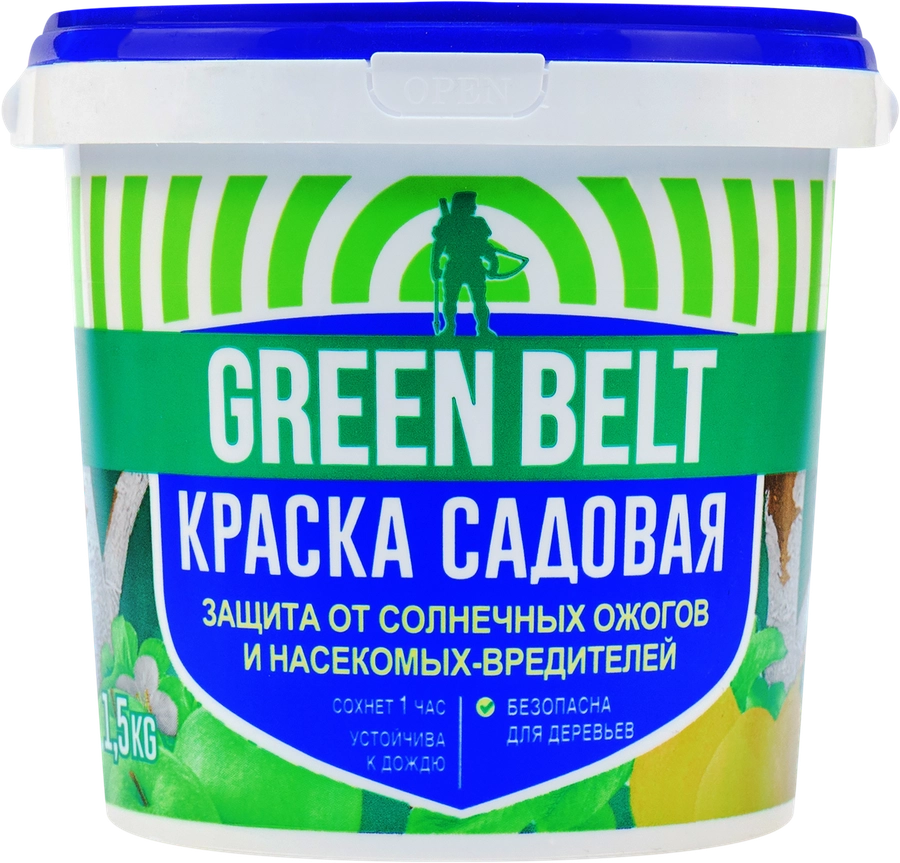 Краска садовая для деревьев GREEN BELT акриловая, Арт. 01-493, 1,5кг