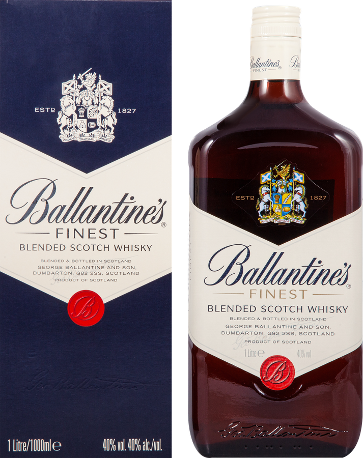 Виски BALLANTINE'S Файнест Шотландский купажированный 40%, п/у, 1л