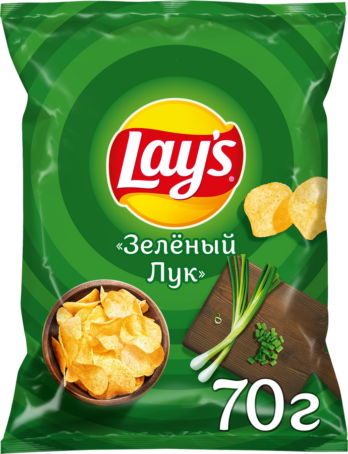 Чипсы картофельные LAY'S со вкусом молодого зеленого лука, 70г