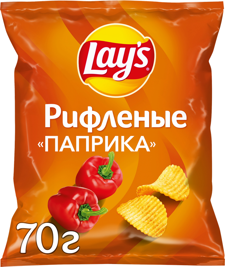 Чипсы картофельные LAY'S Рифленые со вкусом паприки, 70г