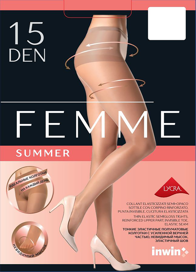 Колготки женские INWIN Femme Summer 15 den natural 4, Арт. 022 PLT