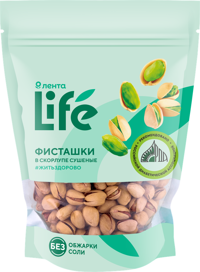 Фисташки ЛЕНТА LIFE сушеные, в скорлупе, 200г