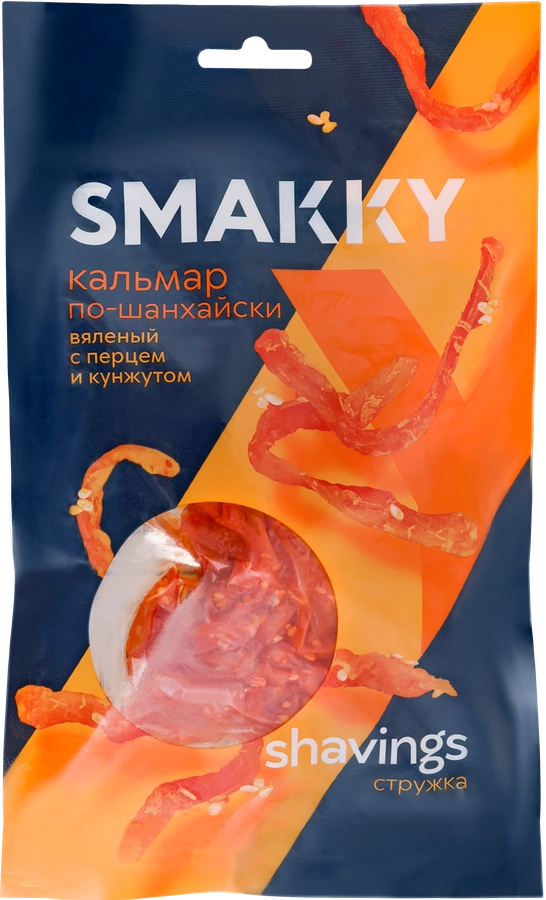 Кальмар вяленый SMAKKY По-шанхайски, с перцем и кунжутом, стружка, 70г