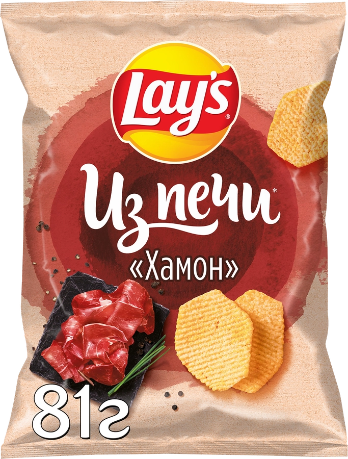 Чипсы картофельные LAY'S Из печи, со вкусом хамона, 81г