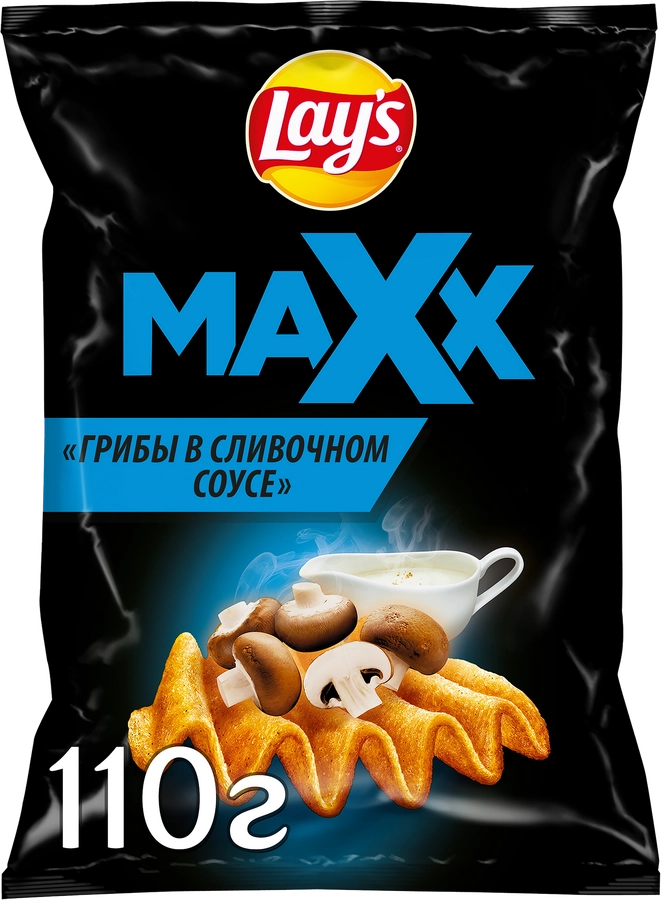 Чипсы картофельные LAY'S Max, со вкусом грибы в сливочном соусе, 110г