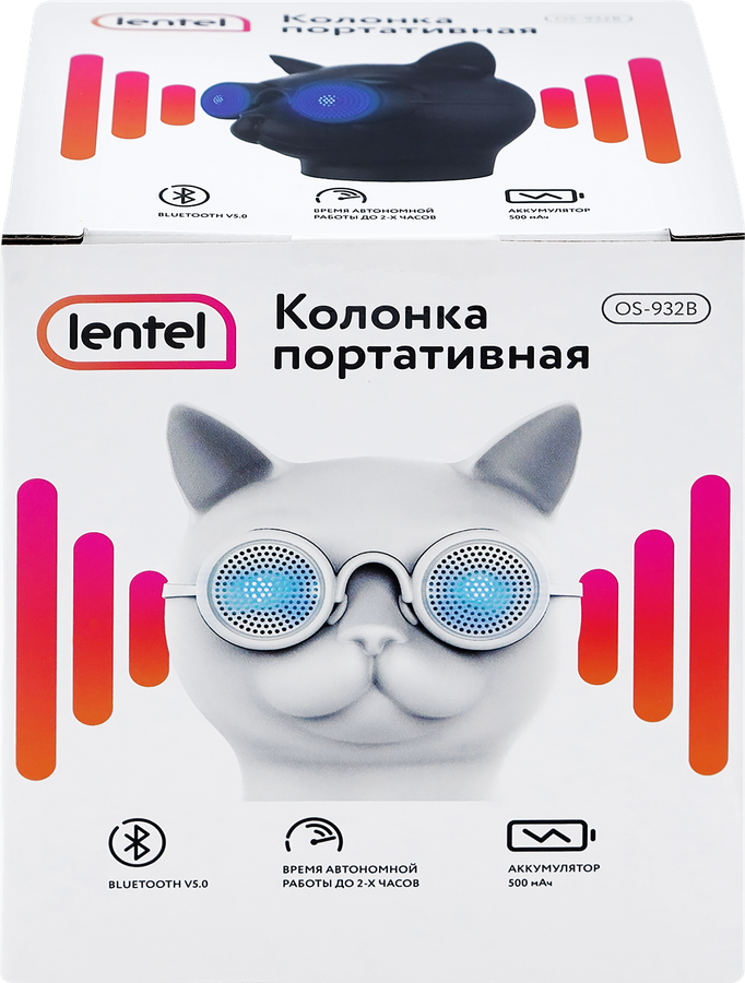 Колонка портативная LENTEL Кот, Арт. OS-932B