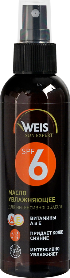 Масло для загара WEIS увлажняющее интенсивное SPF6, 150мл