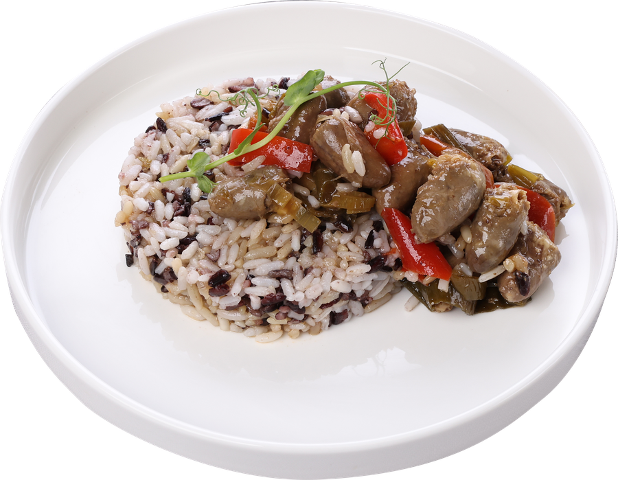 Куриные сердечки ЛЕНТА FRESH в соусе терияки с рисом микс, 330г