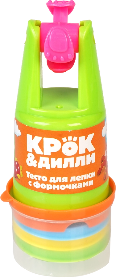 Тесто для лепки КРОК&ДИЛЛИ с формочками, 6 предметов, Арт. 995080059